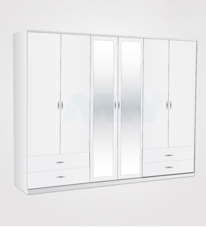 6 Door With 2 Mirrors & 4 Side Drawers - Az Furniture